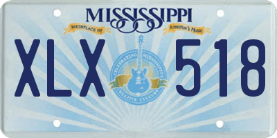 MS license plate XLX518