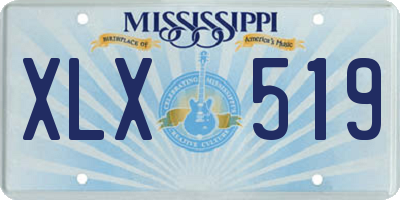 MS license plate XLX519