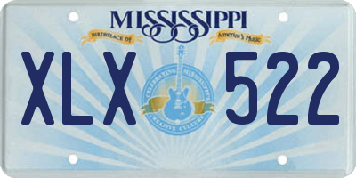 MS license plate XLX522