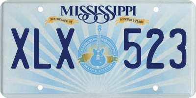 MS license plate XLX523