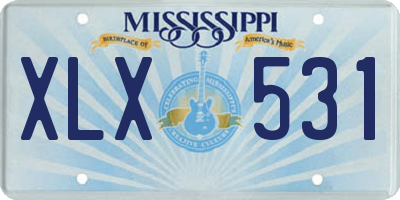 MS license plate XLX531