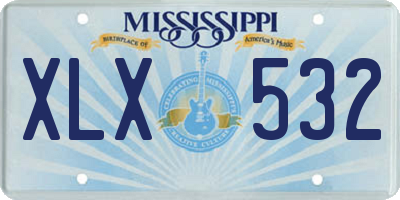 MS license plate XLX532
