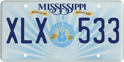 MS license plate XLX533
