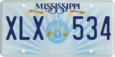 MS license plate XLX534