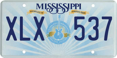 MS license plate XLX537
