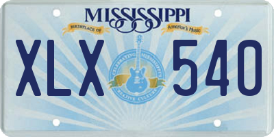 MS license plate XLX540