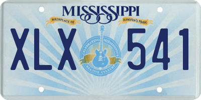 MS license plate XLX541