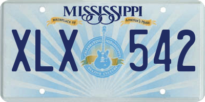 MS license plate XLX542