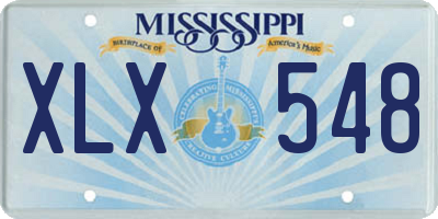 MS license plate XLX548