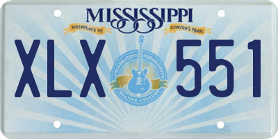 MS license plate XLX551