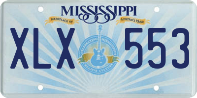 MS license plate XLX553