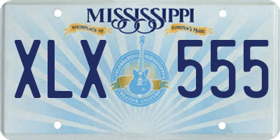 MS license plate XLX555