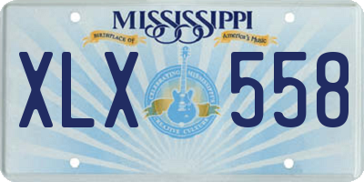 MS license plate XLX558