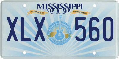 MS license plate XLX560