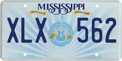 MS license plate XLX562
