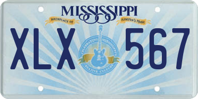MS license plate XLX567