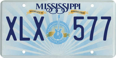 MS license plate XLX577