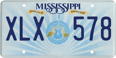 MS license plate XLX578
