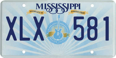MS license plate XLX581