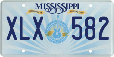 MS license plate XLX582