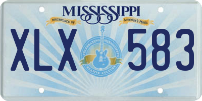 MS license plate XLX583