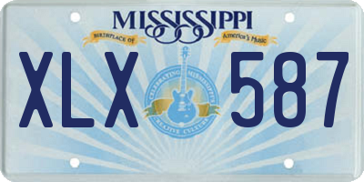 MS license plate XLX587