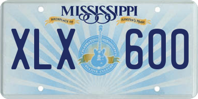 MS license plate XLX600