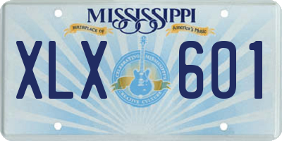 MS license plate XLX601
