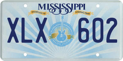 MS license plate XLX602