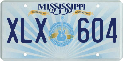 MS license plate XLX604