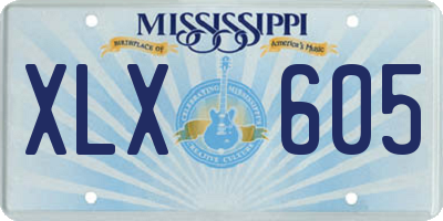 MS license plate XLX605