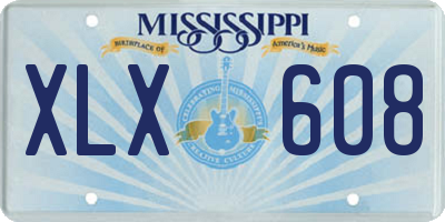MS license plate XLX608