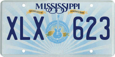 MS license plate XLX623