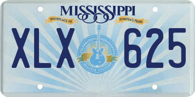 MS license plate XLX625