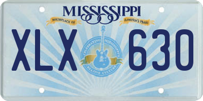 MS license plate XLX630