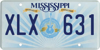 MS license plate XLX631