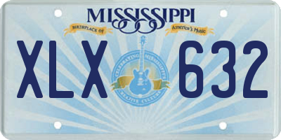 MS license plate XLX632