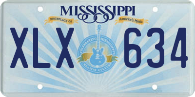 MS license plate XLX634