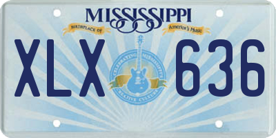 MS license plate XLX636