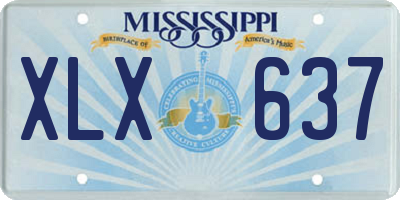 MS license plate XLX637