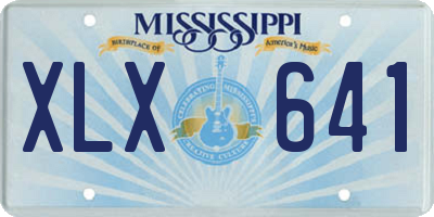 MS license plate XLX641