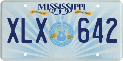 MS license plate XLX642