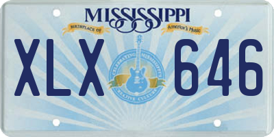 MS license plate XLX646