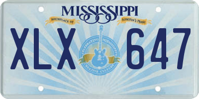 MS license plate XLX647
