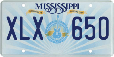 MS license plate XLX650