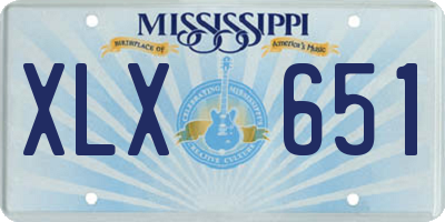 MS license plate XLX651