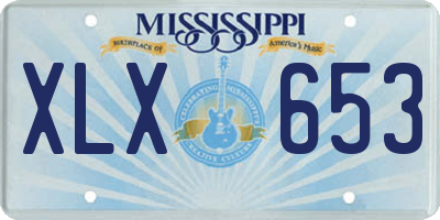 MS license plate XLX653