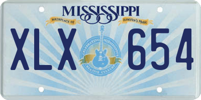 MS license plate XLX654