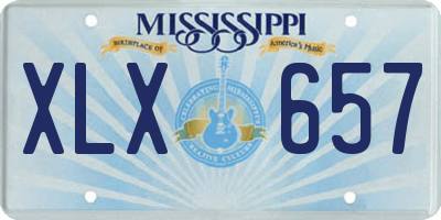 MS license plate XLX657