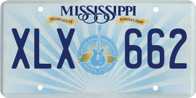 MS license plate XLX662